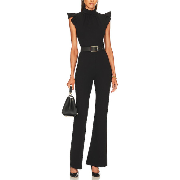 Amanda Uprichard Pants - Amanda Uprichard X Revolve 'Davina' Black Rayon Jumpsuit Size M